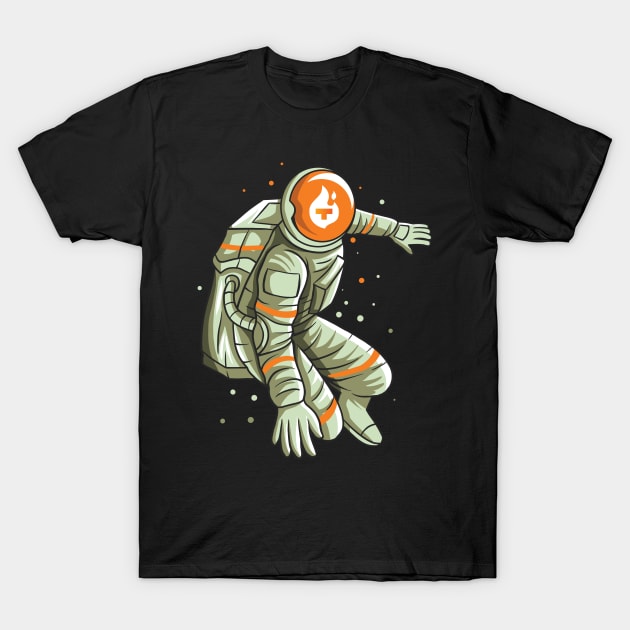 Tfuel Logo Theta Fuel Cryptocurrency Token NFT Blockchain Astronaut Moon T-Shirt by Kogarashi